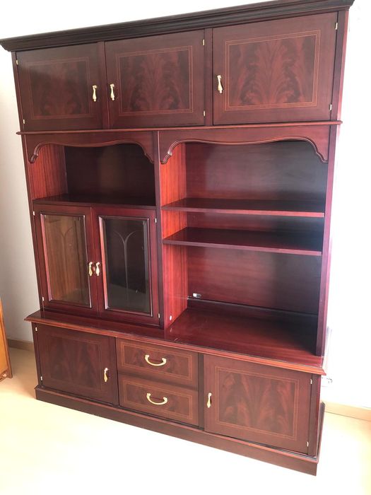 Móvel, mesa e cadeiras de sala vintage