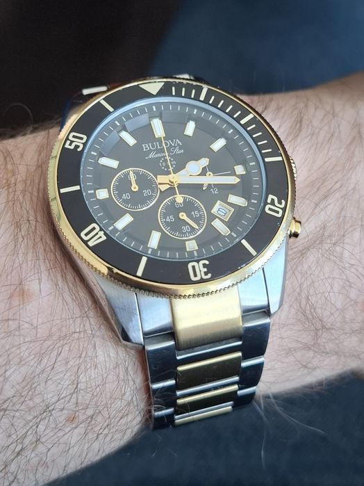 Bulova Marine Star zegarek męski sprawny solidny bicolor