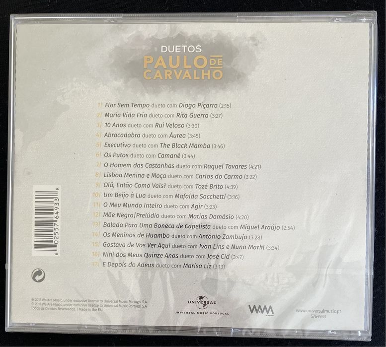 Paulo de Carvalho - Duetos CD