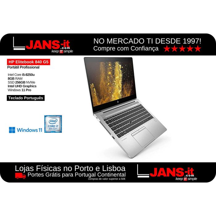 HP Elitebook 840 G5 | i5-8350u | 8GB | SSD 256GB | 14" FullHD | PT64740305162370122