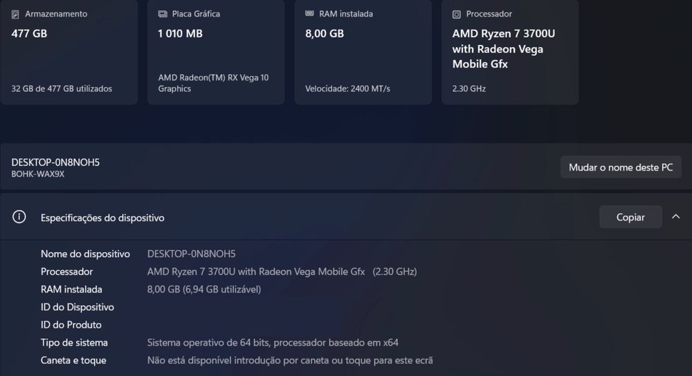 Huawei MateBook D15 Ryzen 7 / 8GB / 512GB SSD