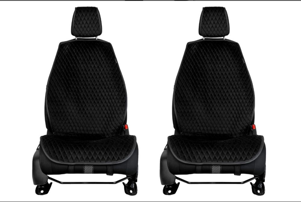 Накидки на сидіння автомобіля EVAtech PRO з алькантари чорні,2 шт.