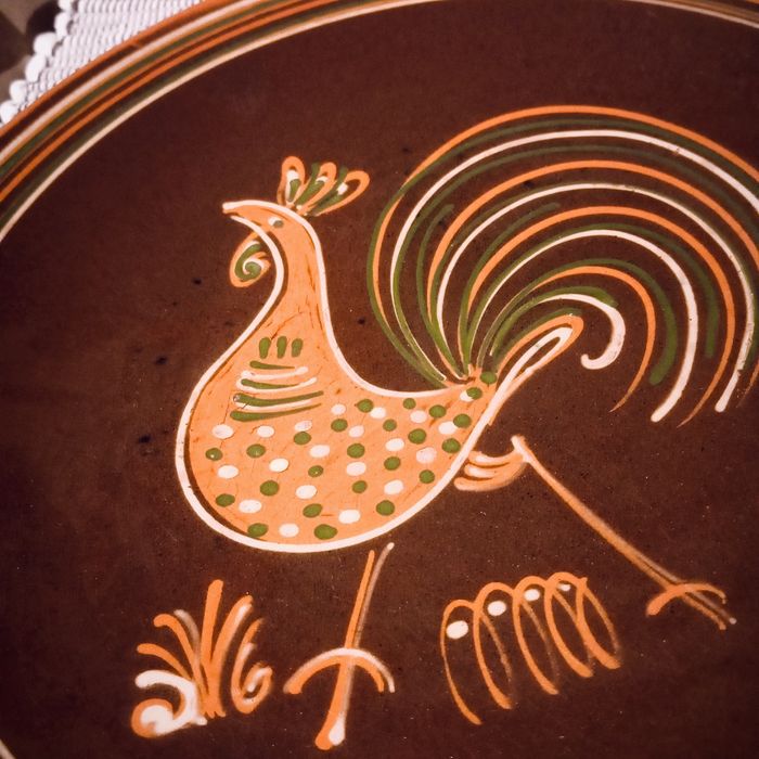 Duży talerz z kogutem Łysa Góra