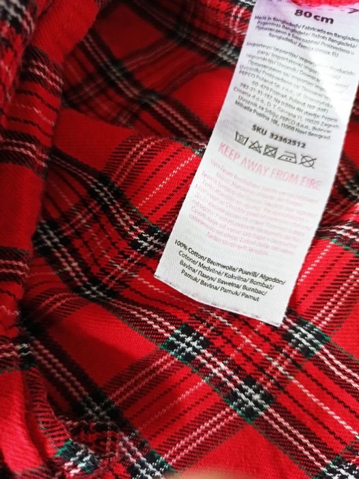 Bluzka tunika w kratkę rozm 80 Pepco