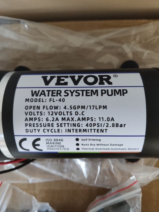 Pompa wody Vevor 12V 8l/min 0,8MPa – nowa kamper jacht