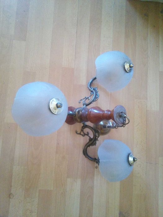 2 Candeeiros antigos de teto c/ 3 lâmpadas