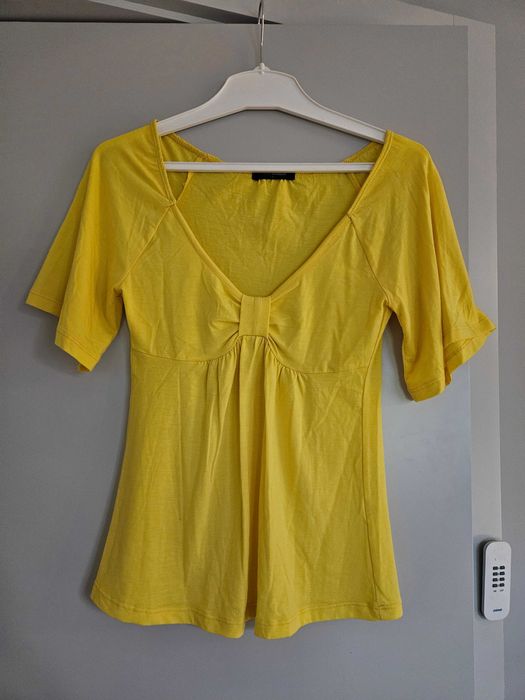 Żółta bluzka hippie szerokie rękawy vintage L MeFashion