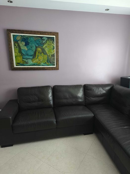 Sofá pele em ótimo estado
