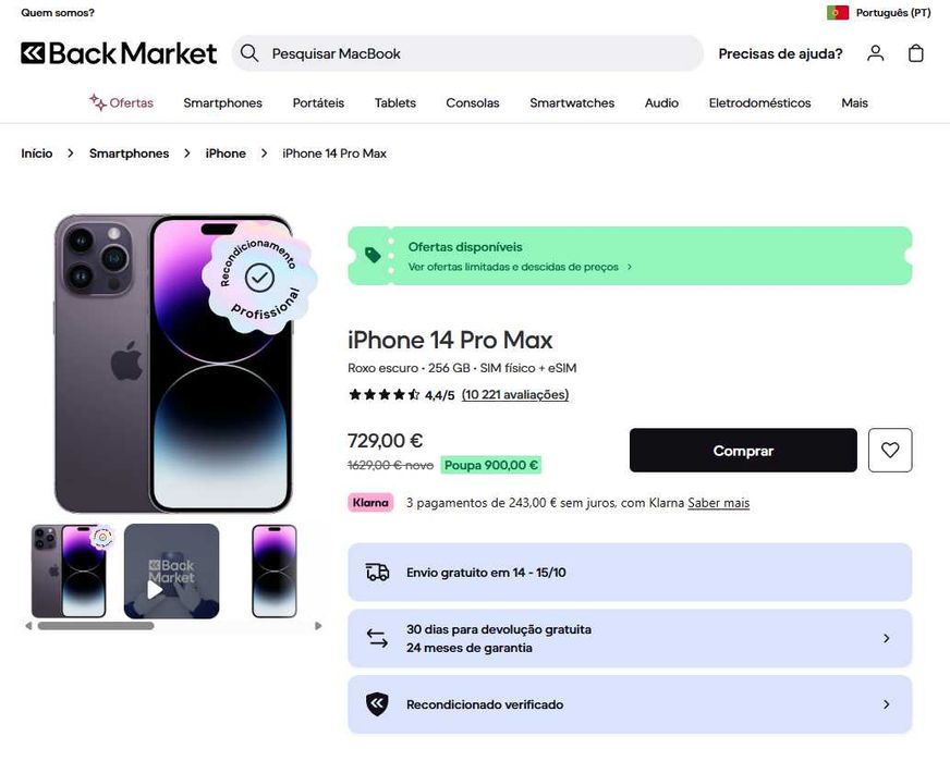 iPhone 14 Pro Max 256(Garantia de 6 Meses)