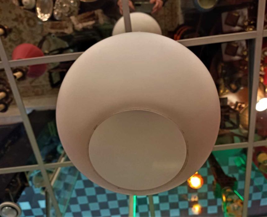 Candeeiro Tecto Globo Vidro Branco