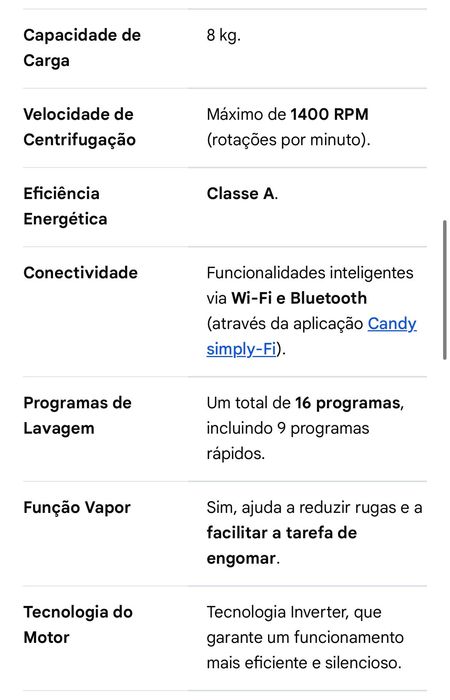 Máquina de lavar roupa CANDY 1484