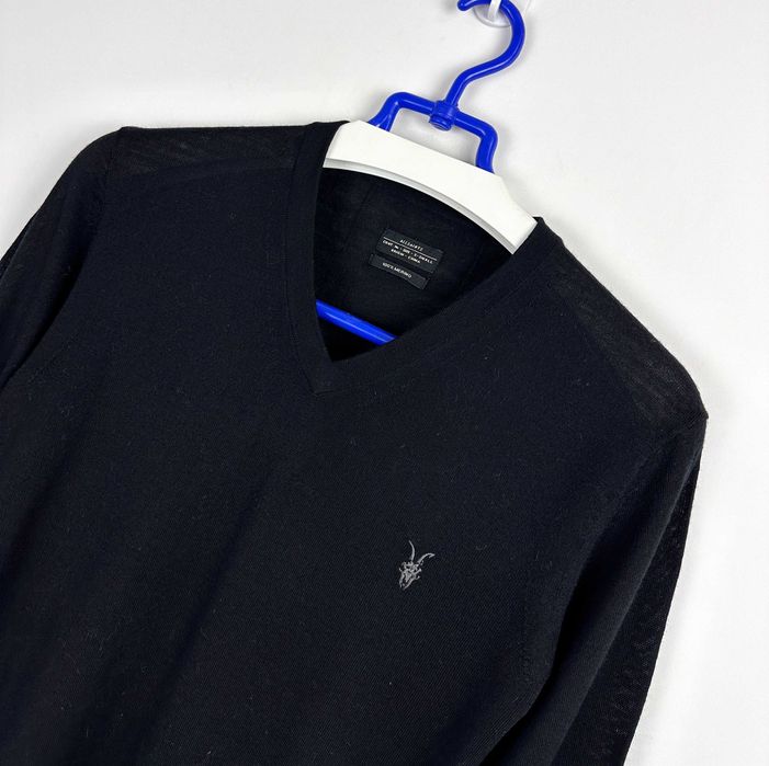 Sweter wełniany ALLSAINTS merino czarny serek S