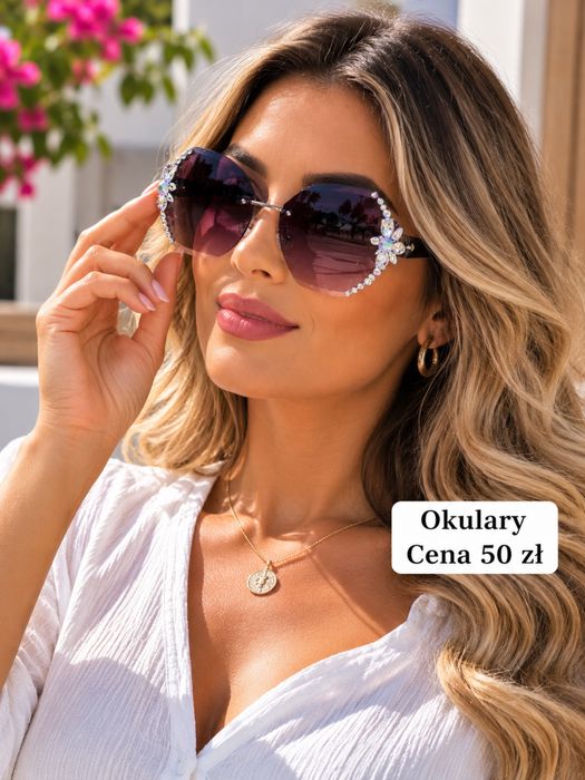Okulary cyrkonie damskie