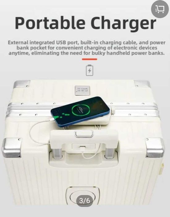 Mala de Cabine com carregador USB e Telemóvel e pousa copo