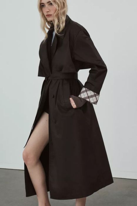 Zara M L тренч куртка тепла курточка jacket плащ