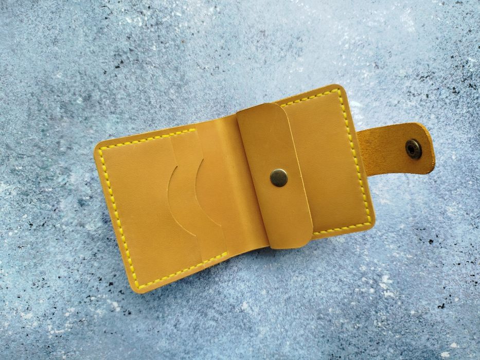 Шкіряний гаманець портмоне кожаный бумажник кошелек зажим біфолд акція