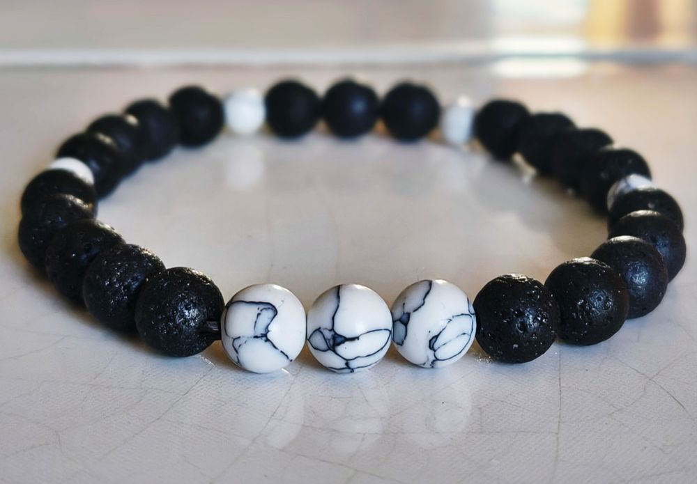 Bransoletka męska handmade naturalne kamienie