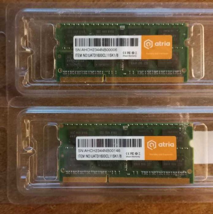 Пам'ять Atria 8GB DDR3, для ноутбуків (SODIMM)
