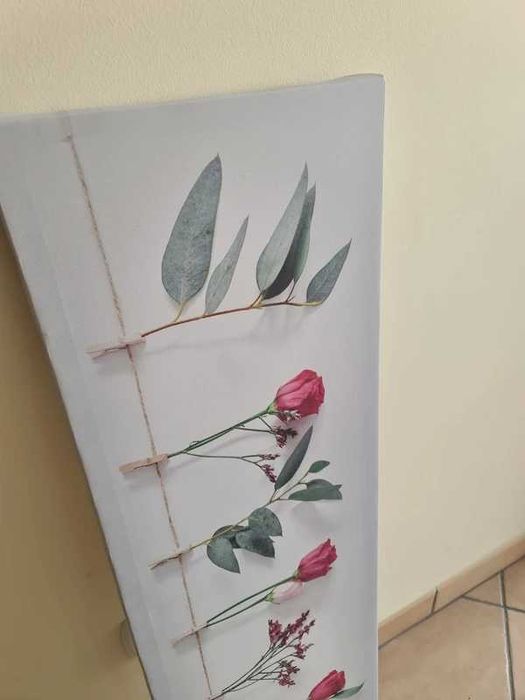 Tela Quadro Moldura Rosas Roses 97x30cm Frame