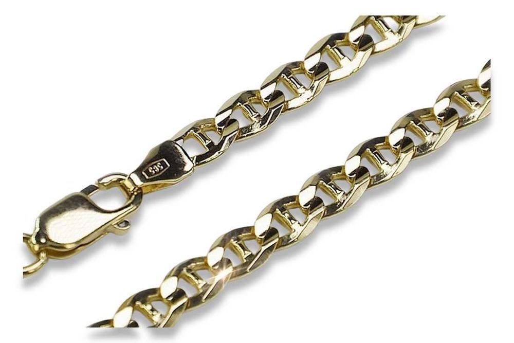 Złoty łańcuszek 585 Włoski łańcuch 15,4g Diamentowany! UNISEX cc016y W