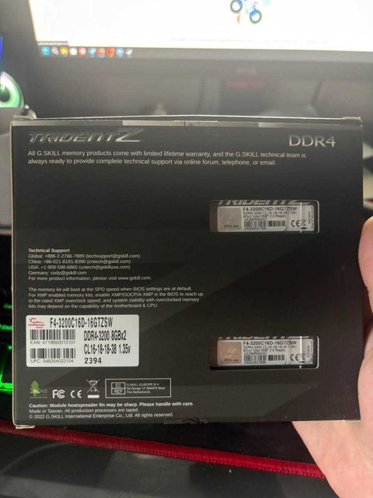 Оперативна пам'ять DDR4 3200 CL16 2x8 GB G.Skill Trident Z (без RGB)