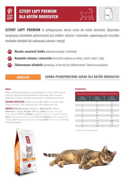 Cztery Łapy KOT karma sucha 2x3 kg