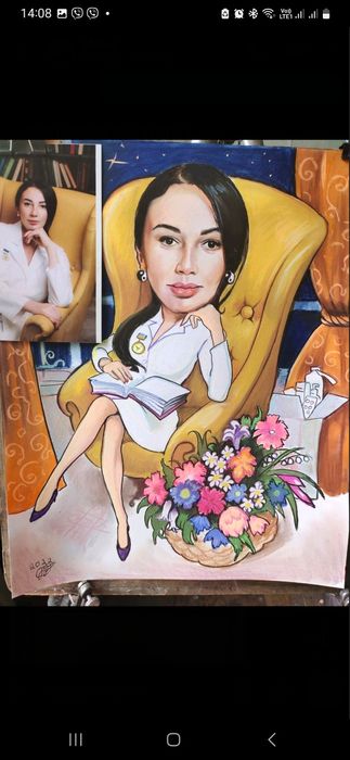 Портрет на заказ. Шарж на заказ.  Картина маслом пастелью