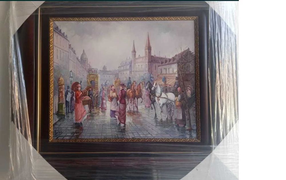 Pintura a óleo com assinatura do pintor