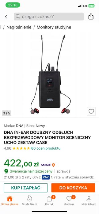 Monitor sceniczny douszny odsłuch z walizką