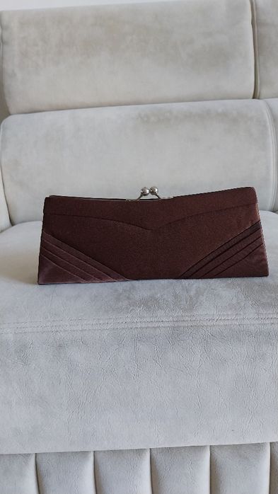 Elegancka damska wizytowa torebka_brązowa