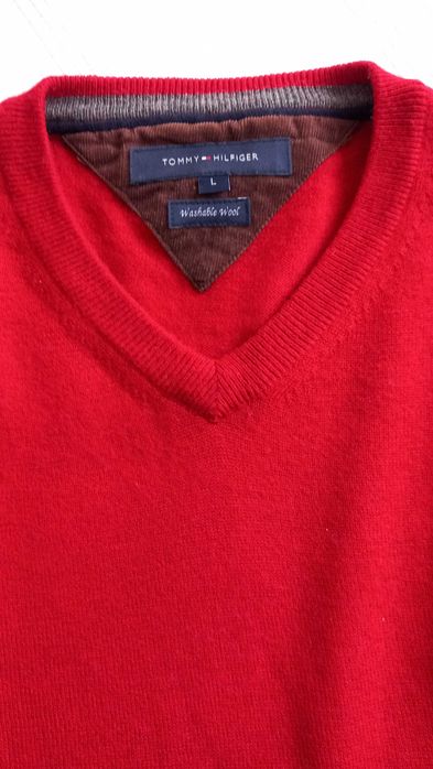 Tommy Hilfiger męski sweter wełniany z wełny oryginalny L