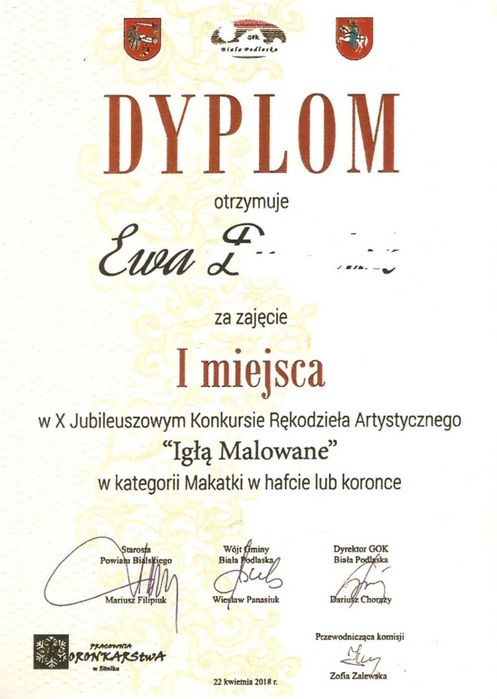 Makatka - tradycyjna, ręcznie haftowana