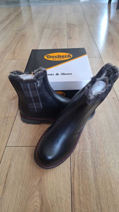 Sztyblety Dockers by Gerli Czarne 42 Damskie Eleganckie Ciepłe Obuwie