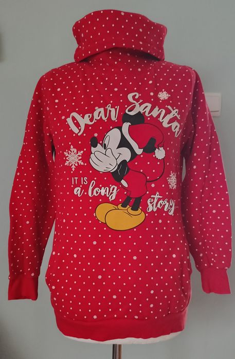 Śliczna czerwona bluza damska z Myszką Miki z golfem