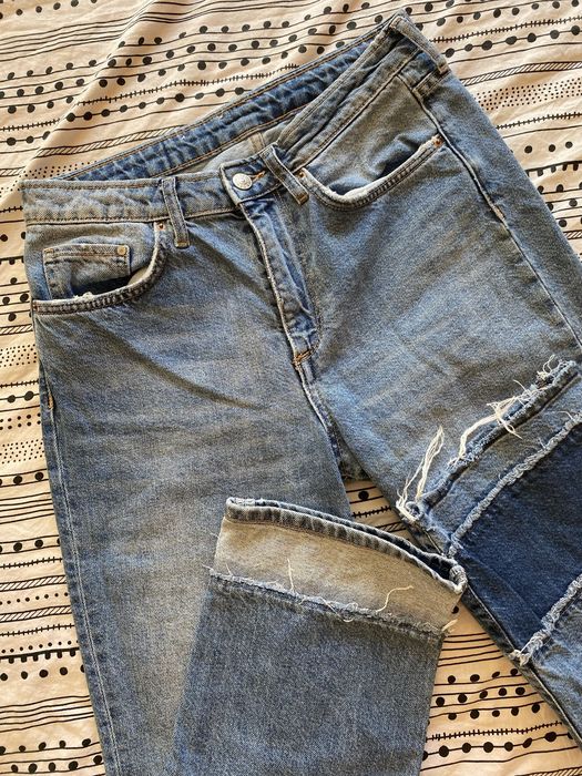 Jeansy proste wysoki stan