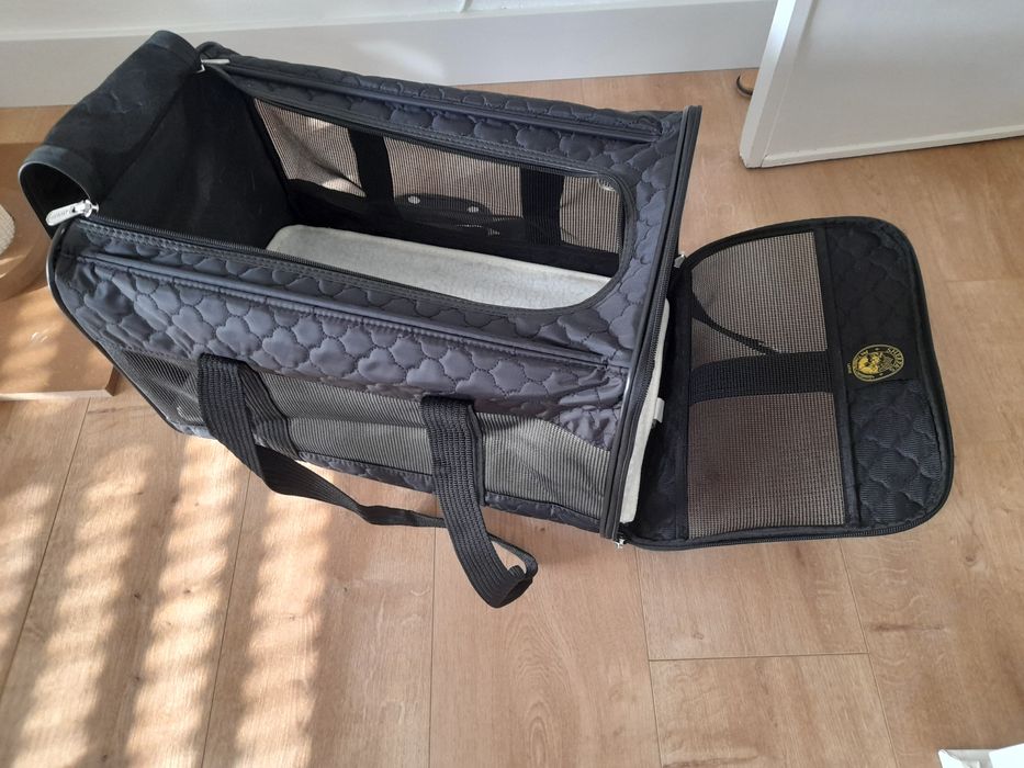 Transportadora de gato dobrável e impermeável