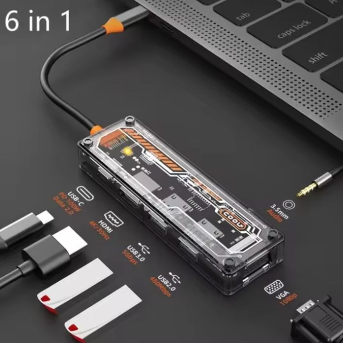 Usb hub  VGA 6 в 1 Basix SW6V