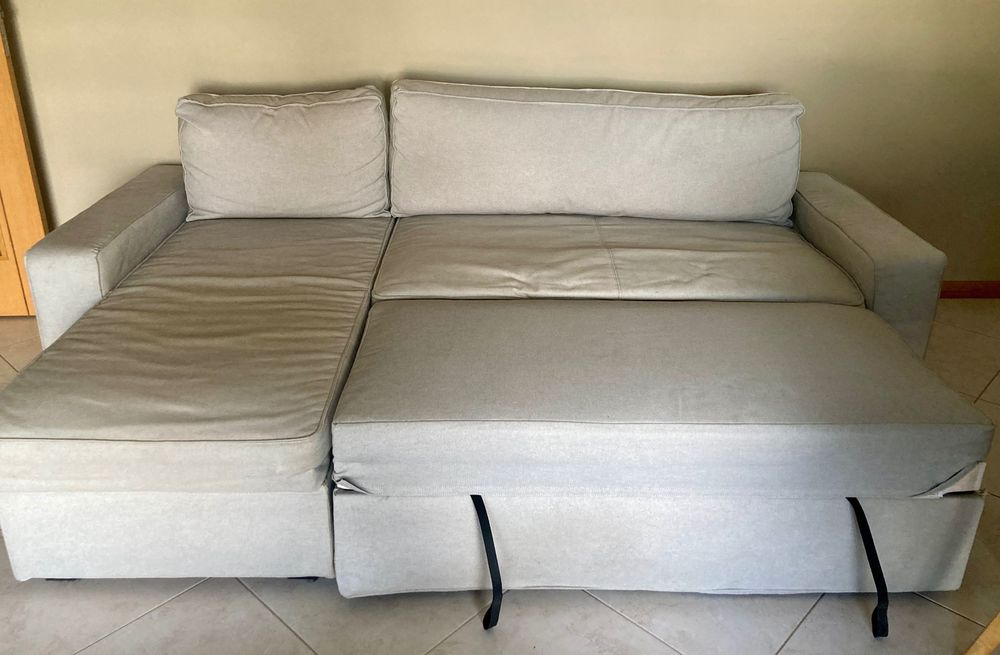 Sofá cama chaise longue com arrumação