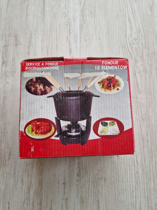 Nowy żeliwny zestaw do Fondue (10 elementów)