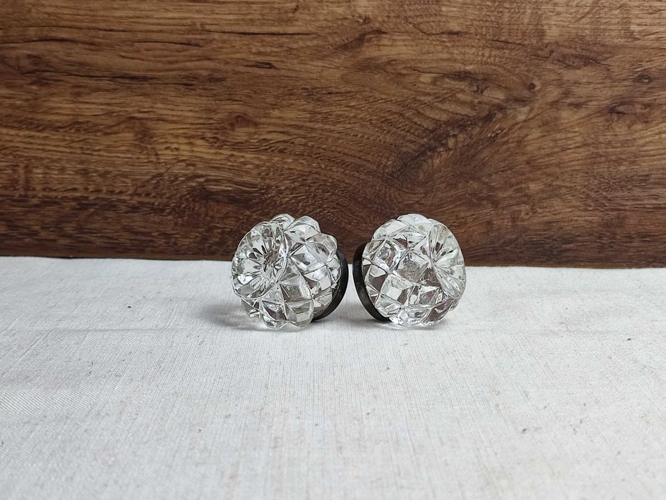 Szklane solniczki , przyprawniki - srebrne okucie