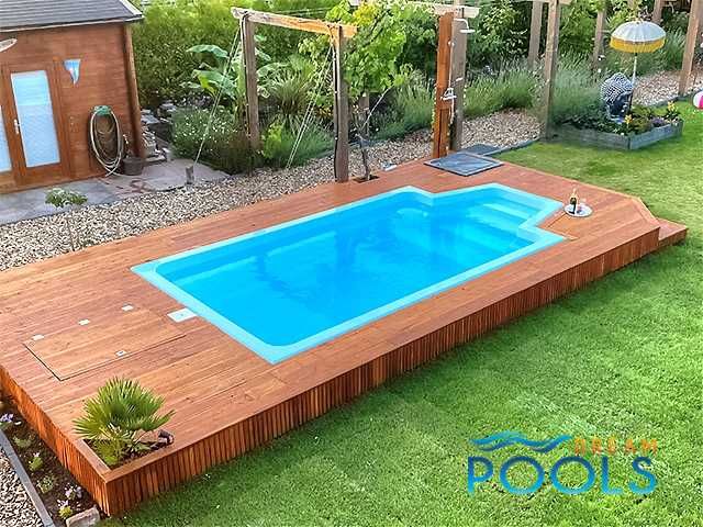 Basen poliestrowy 5,5x2,8x1,4m skimmer, 2 sysze, filtracja akcesoria