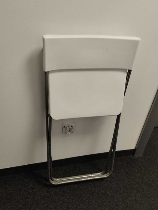 Krzesło składane, białe – metalowy stelaż
