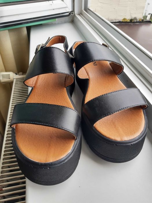 Skórzane sandały na platformie Fabiani, r. 38 (Made in Italy)