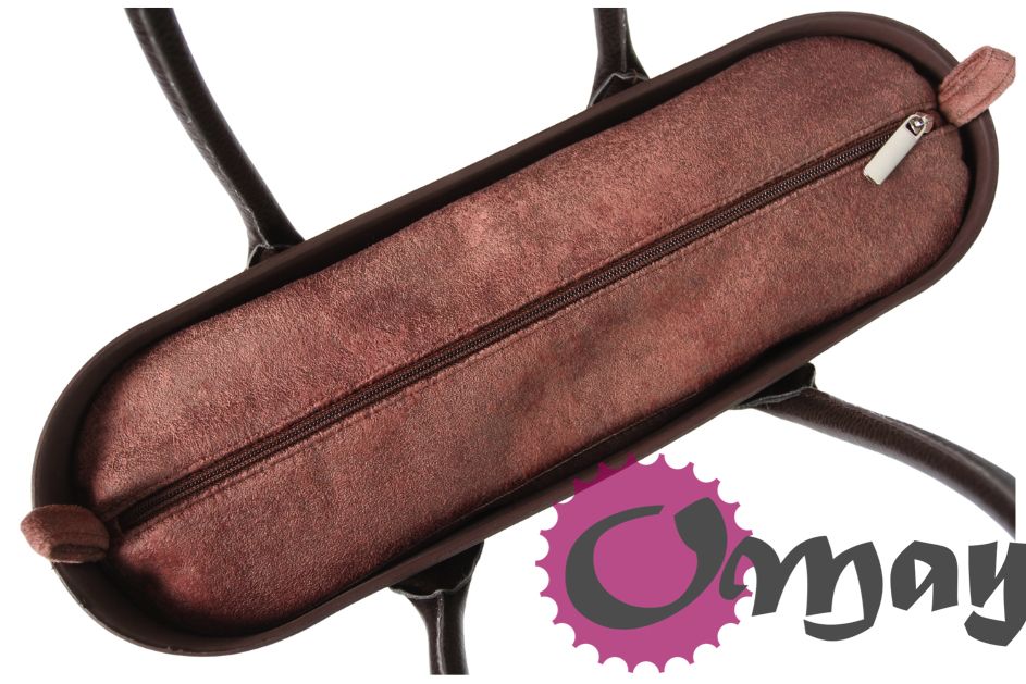 Brązowy organizer do OBAG STANDARD welur elegancki 2 kieszenie OMAY