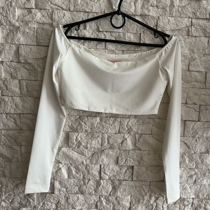 Молочний трикотажний кроп-топ GEPUR розмір S