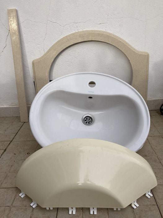 Conjunto lavatório/pedra mármore