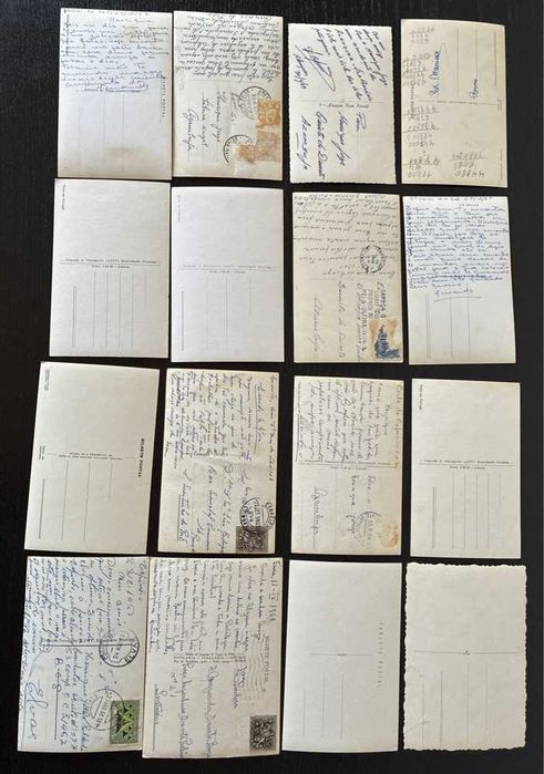 Lote de 43 Postais Antigos Portugueses c/ Selos — Continente e Colónias (déc. 50-60)