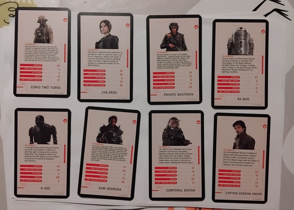 Top Trumps, 30 Cartas Star Wars Rogue One