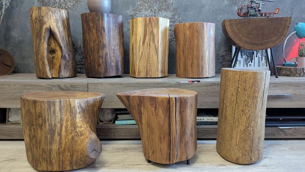 Пеньок столик стілець