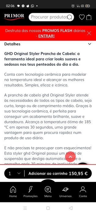 prancha de cabelo ghd profissional